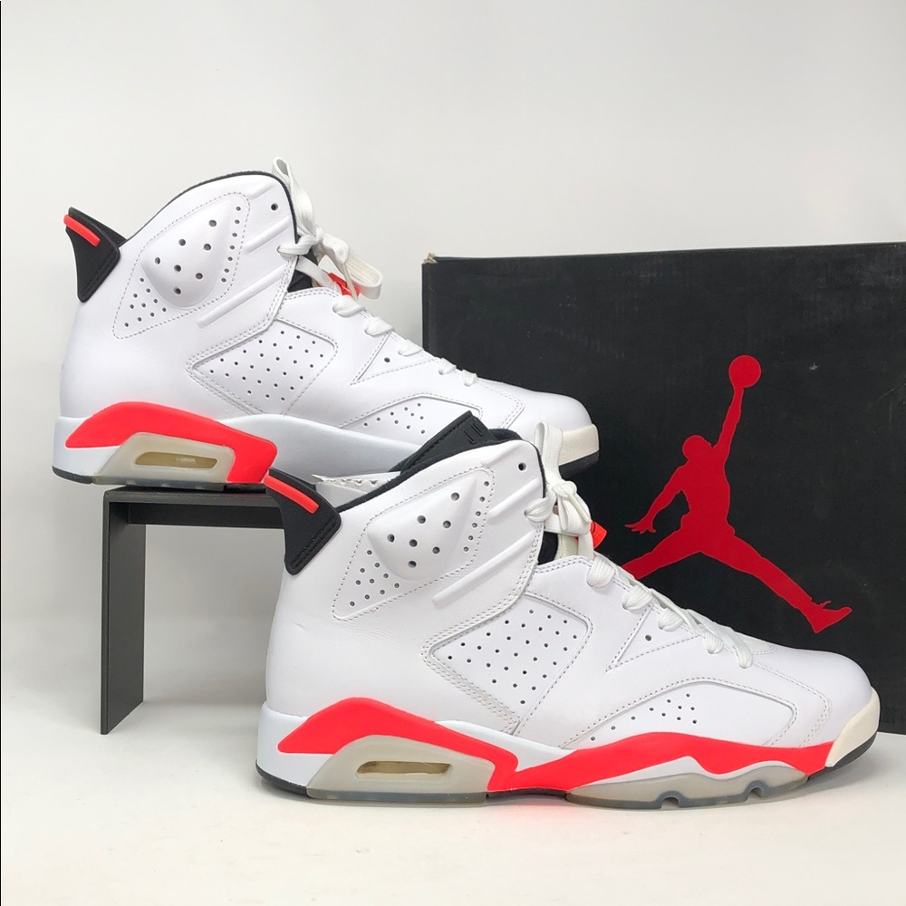 Air Jordan 6 Retro White Infrared 384664-123 Men’s Sneakers - Size 11